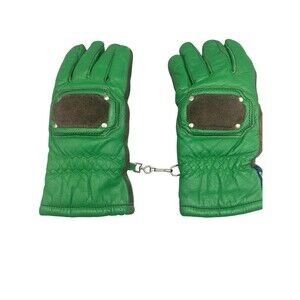 VTG ARIS Cabretta Women’s Medium Insulated Leather Ski Gloves Green & Black